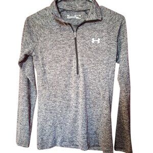 Under Armour XS Grey Heathered 1/4 Zip Long Sleeve Athletic Top
